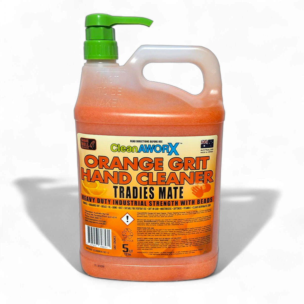 Hand Cleaner Orange Grit with pump 5L