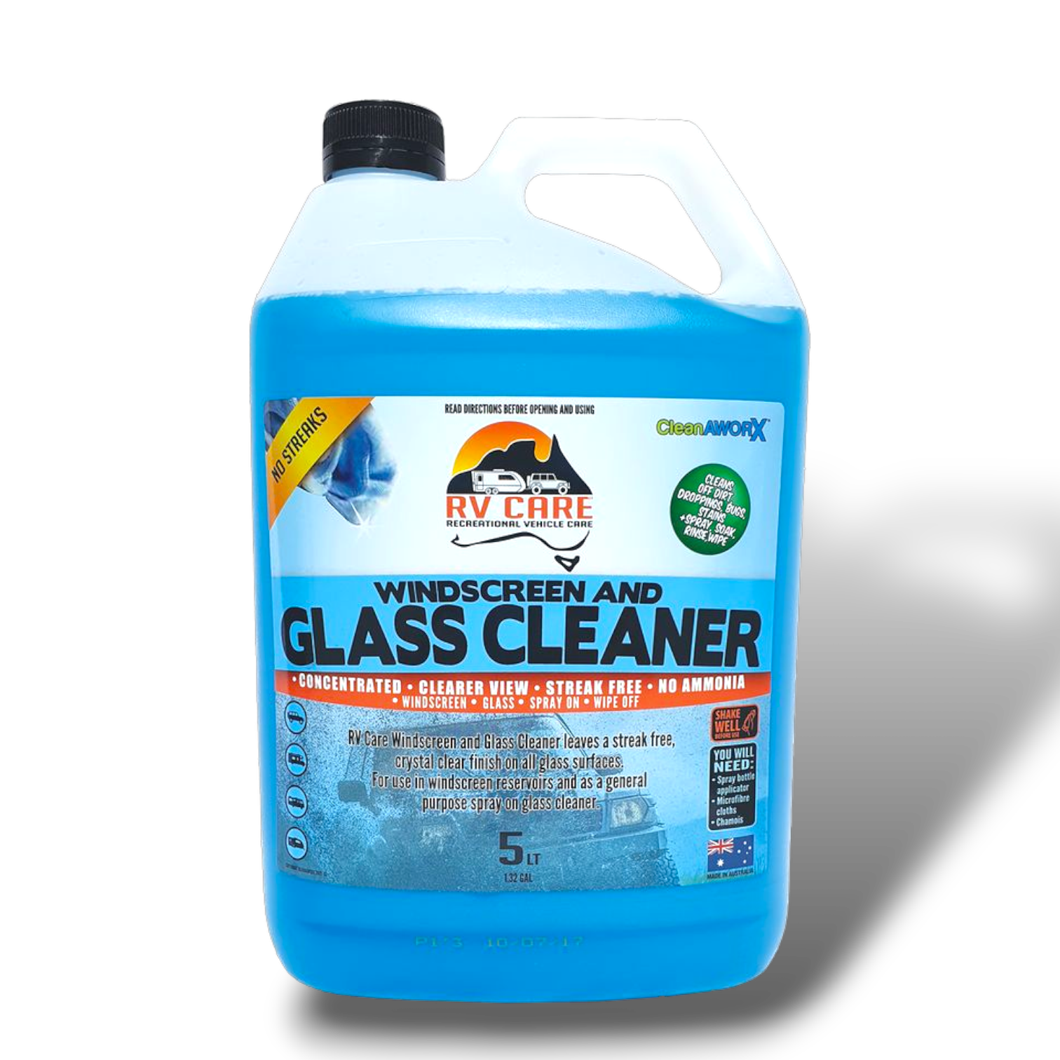 RV CARE WINDSCREEN & GLASS CLEANER 5LT