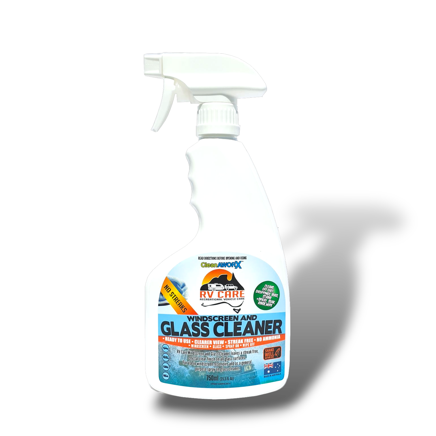 RV CARE WINDSCREEN & GLASS CLEANER 750ML